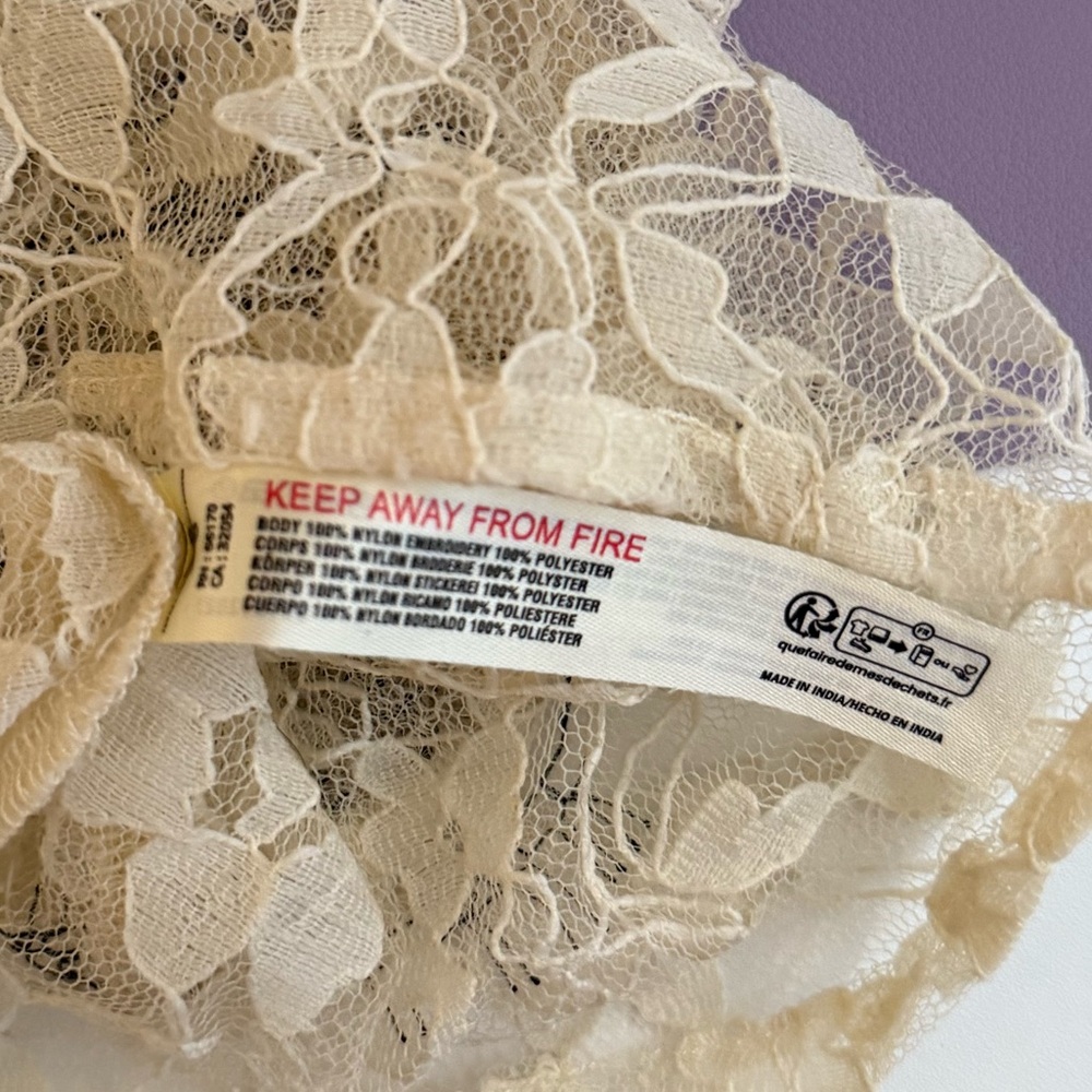 Anthropologie Sheer Mixed Lace Cami In‎ Ivory - Picture 6 of 7